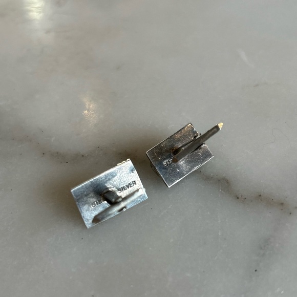 Taxco-Style Silver and Malachite Cufflinks – Timeless Elegance - Picture 5 of 5